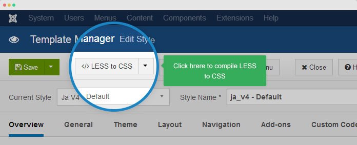 Compile less to css