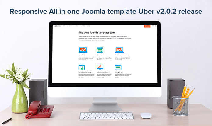 Responsive All in one Joomla template  Uber v2.0.2 release