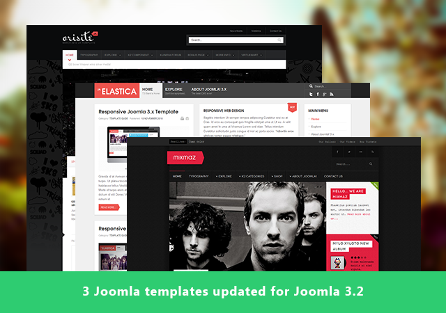 3 Joomla templates updated for Joomla 3.2