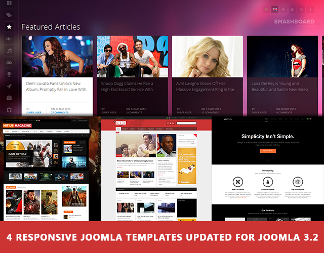 4 more Responsive Joomla templates now available for Joomla 3.2