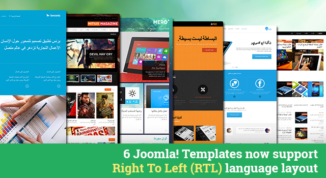 Joomla Templates supporting Right-to-left (RTL) language layout for Joomla 2.5 & 3.0: First Batch