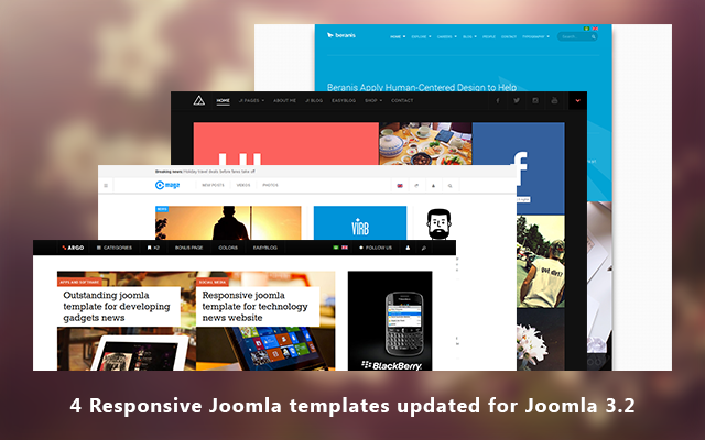 4 more Responsive Joomla templates updated for Joomla 3.2