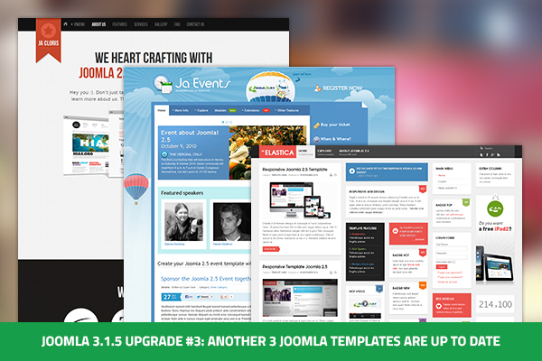 Joomla 3.1.5 Upgrade #3: Another 3 Joomla templates are up to date