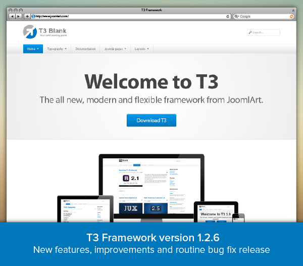 T3 Framework version 1.2.6 - Routine bug fix, new features and improvement release