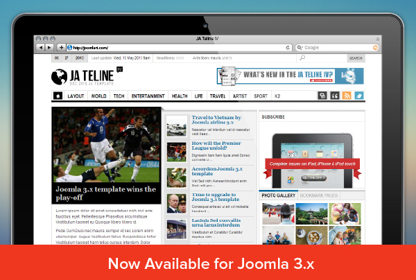 JA Teline IV for Joomla 2.5 & 3.1- New Features release