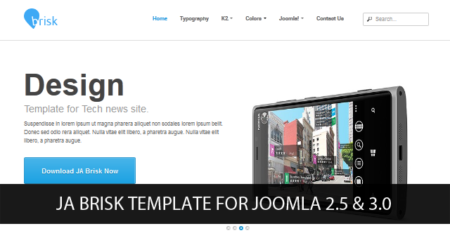 JA Brisk Beta and T3v3 Framework RC1 for Joomla 2.5 and Joomla 3.0 released