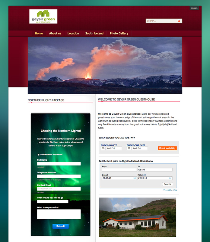Geysir Green Guesthouse Project with Responsive Joomla template - JA Travel