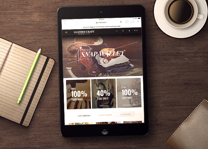Responsive layout in responsive Magento theme JM Leathercraft