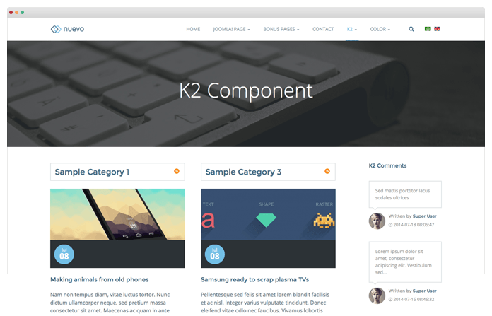 Blogging with K2 Component