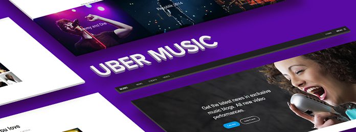 Responsive site template for Music Lovers