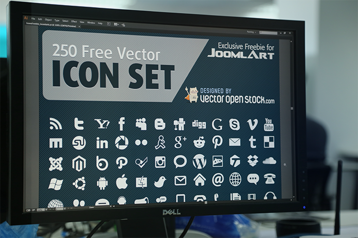 Freebie - 250 vector icons set for JoomlArt readers