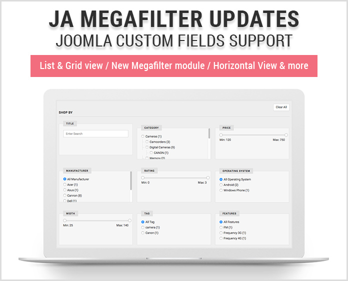 Search and filter extension for Joomla