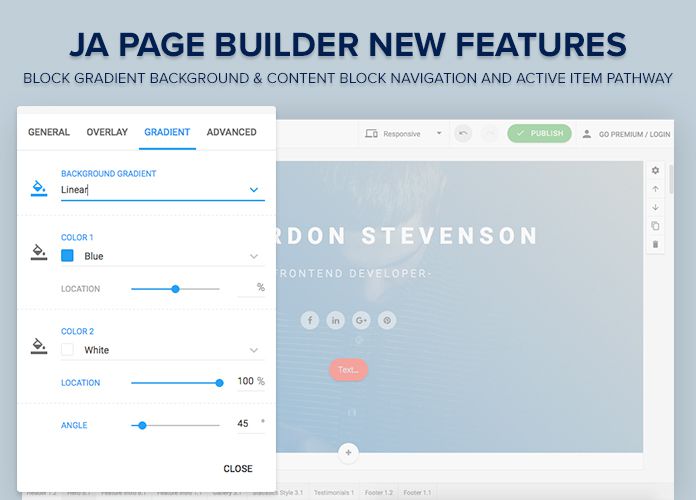JA Page Builder new features