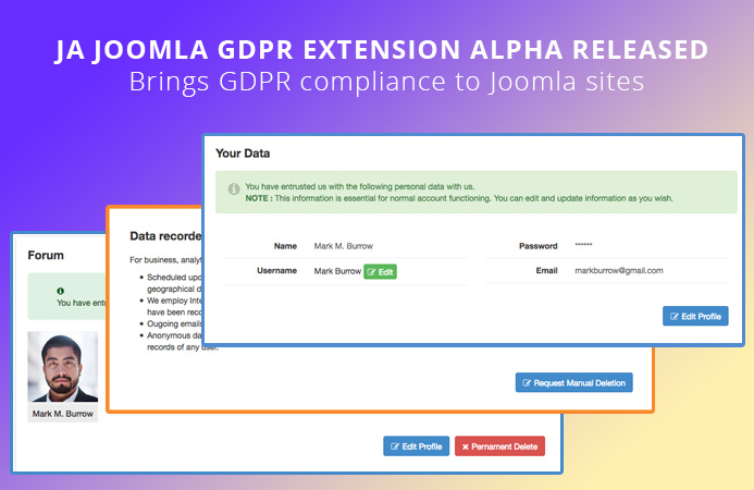JA Joomla GDPR alpha released