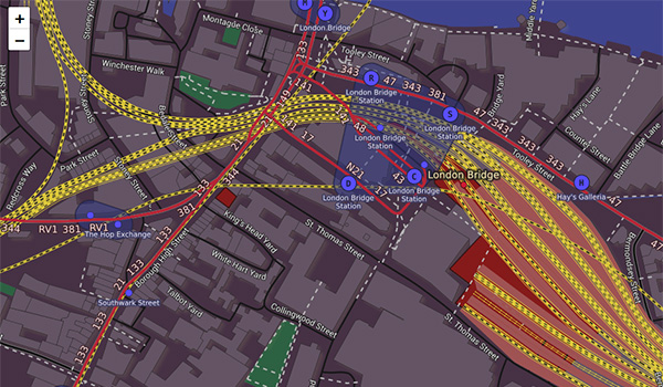 transport dark map style - JA open street map