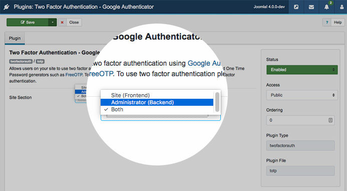 configure Joomla 4 two factor authentication plugins