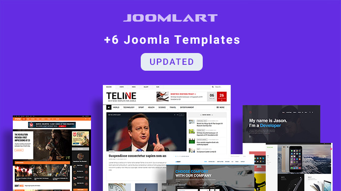 6 Joomla templates updated for Joomla 3.9