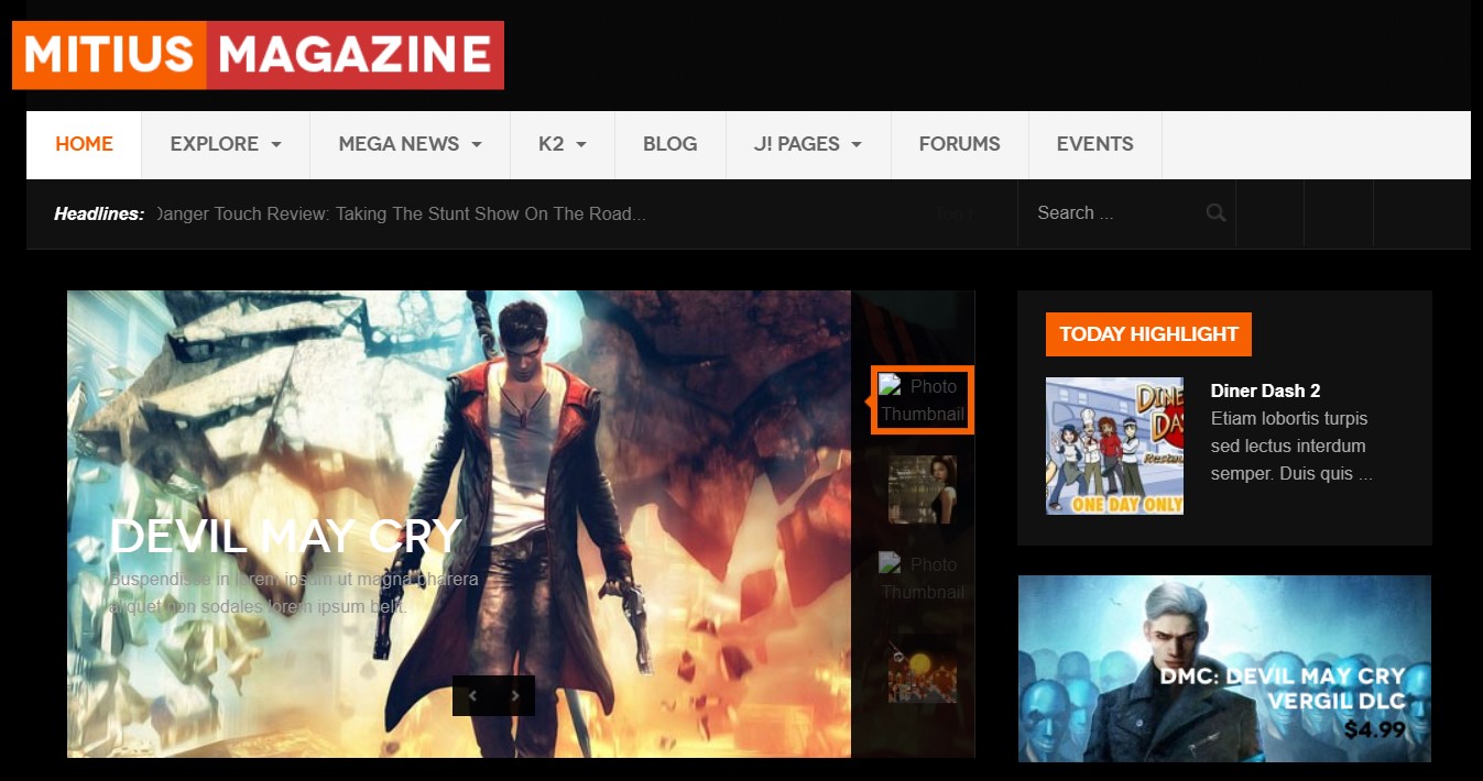 Joomla Template for Gaming, Gaming Magazines, Gaming Review 