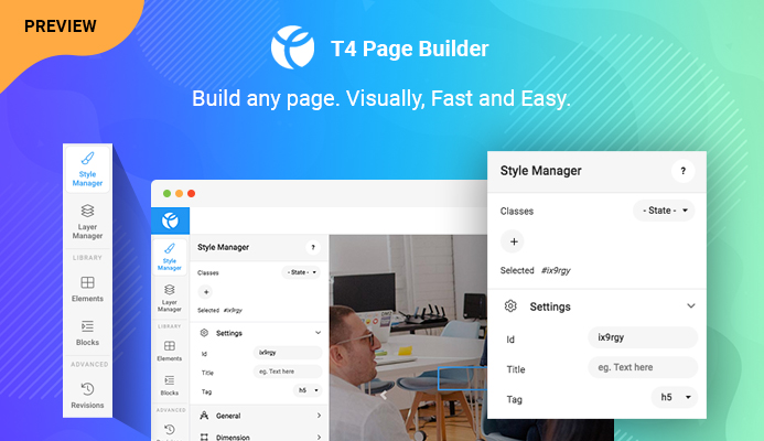 T4 Joomla page builder preview release