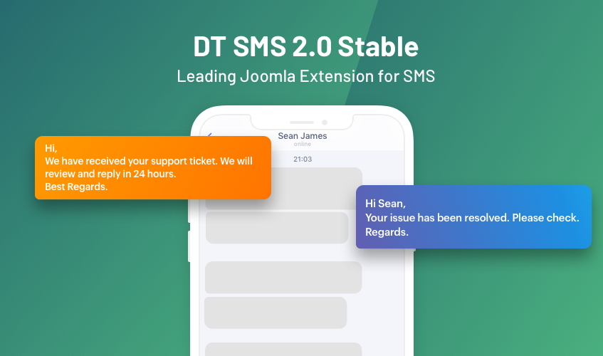 DT sms Joomla automate sms extension