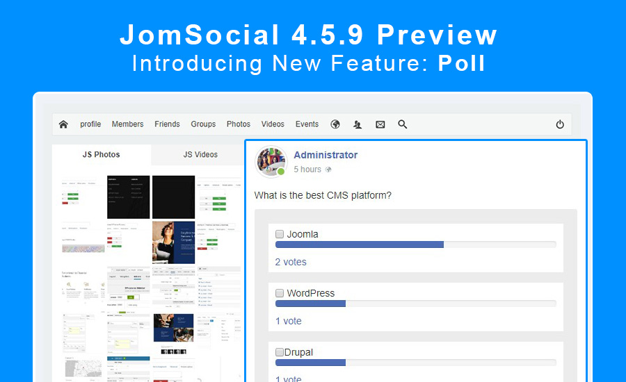 Jomsocial new fature preview : Poll
