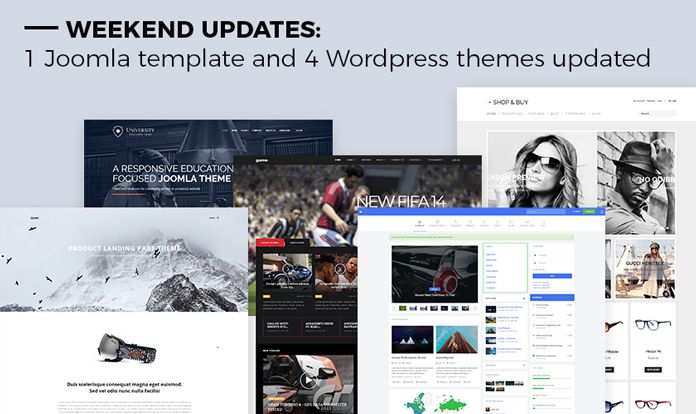 Weekend Updates: 1 Joomla template and 4 WordPress themes updated
