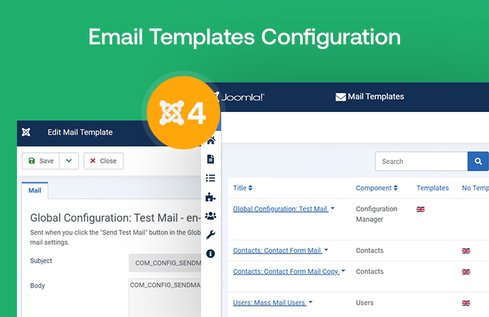 Joomla 4 new feature: Email templates override with the all-new UI