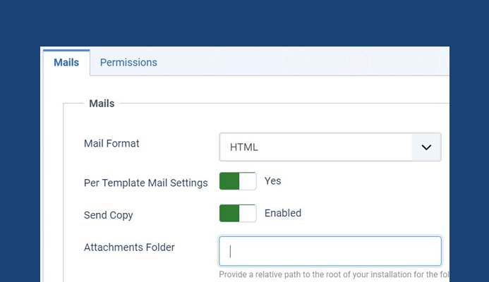 email attachement option Joomla 4 