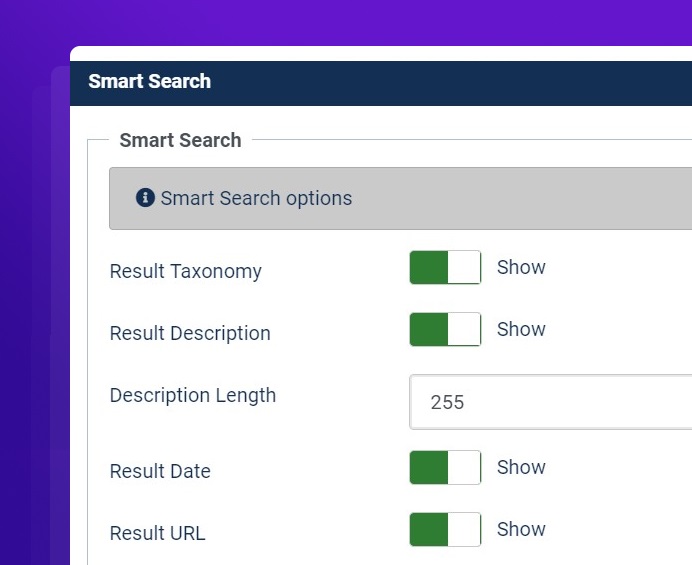 joomla 4 smart search advance options 