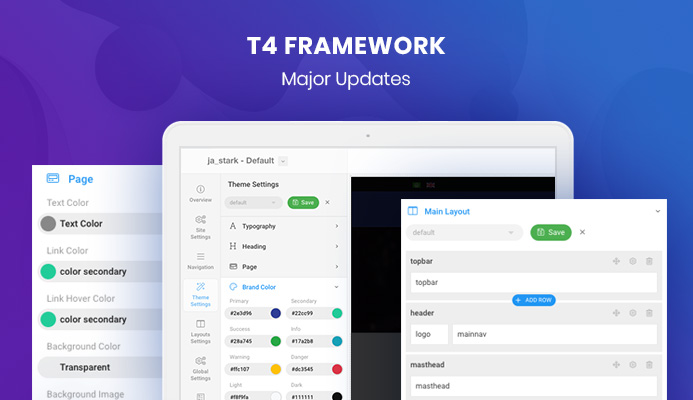 JA Stark, T3 Joomla template framework, T4 Joomla framework updated 