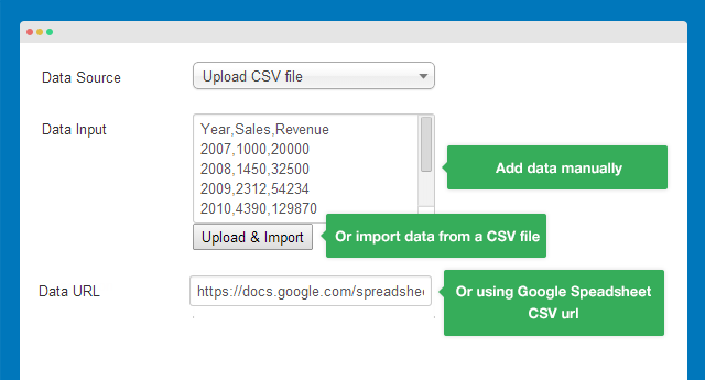 Support 3 ways to import data