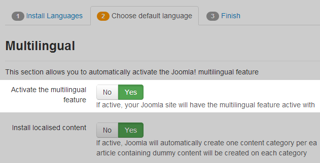 Joomla 3.2 supports multilingual set-up