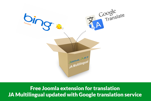 Easy to use Google translate or Bing translator for your Joomla