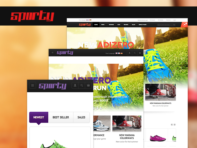 Responsive Magento theme Sporty for sport and fitness store