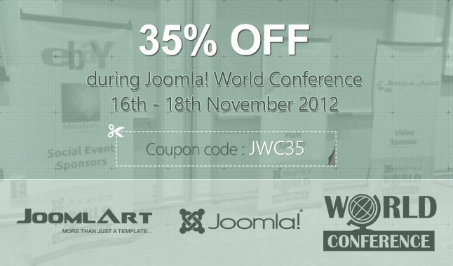 Enjoy 35% OFF during Joomla World Conference, Nov 16-18