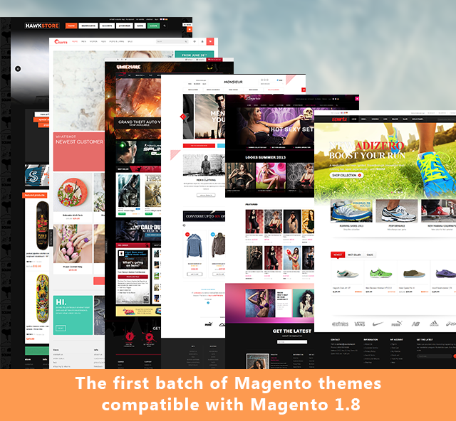 Magento 1.8.0.0: the first batch of Magento themes got upgraded