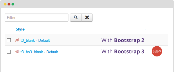T3 Framework is compatible with Bootstrap 3