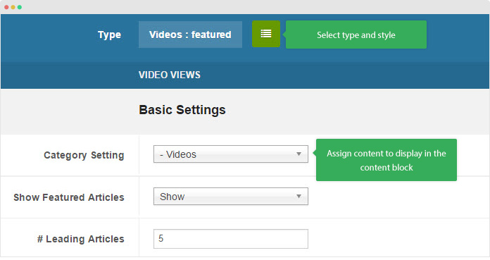 featured video setting