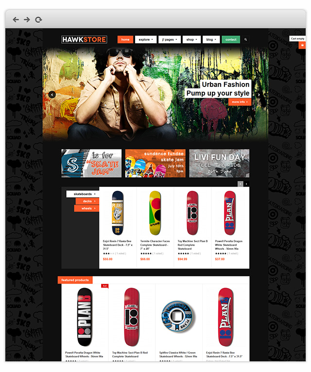 Best responsive Virtuemart ecommerce template for Joomla 2.5 - JA Hawkstore