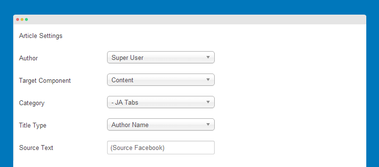 Article settings