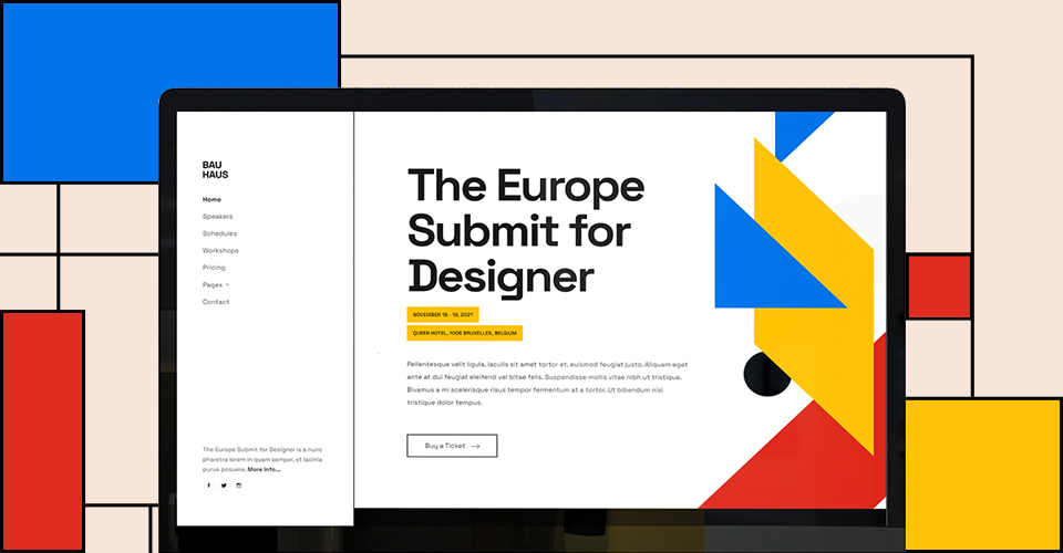 Bauhaus design Joomla events and conference template