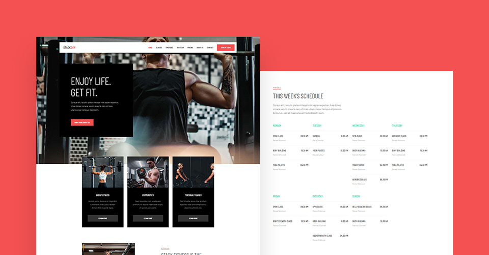 Joomla gym and fitness template