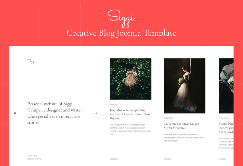 Creative blog Joomla template - GK Siggi Joomla template