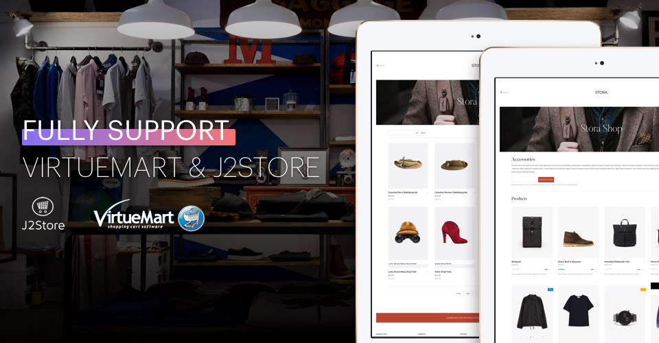 Virtuemart and J2Store eCommerce Joomla template