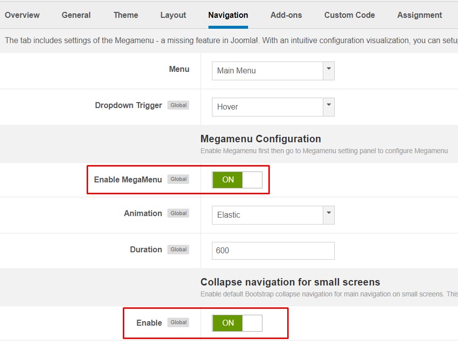 JA Aiga Joomla template documentation