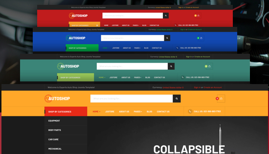 multiple theme color Joomla template