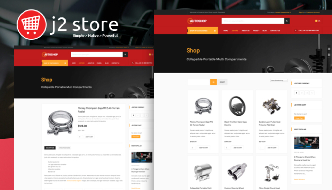 Amazing J2 Store page - JA Autoshop joomla template 