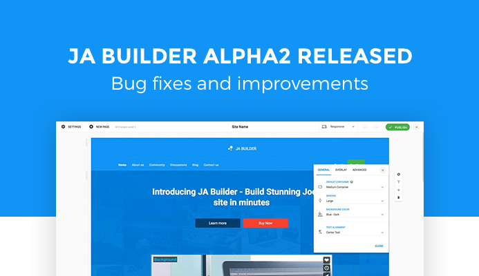 JA Builder alpha 2 release