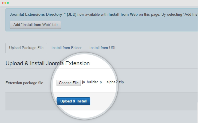 Install Joomla builder