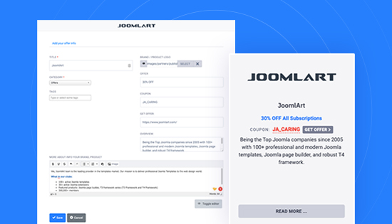 joomla template for offer submit